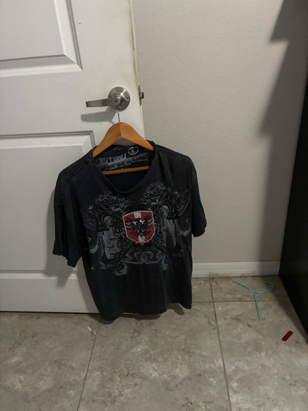 South Pole Black Short-Sleeve Tee with Red Crest Graphic